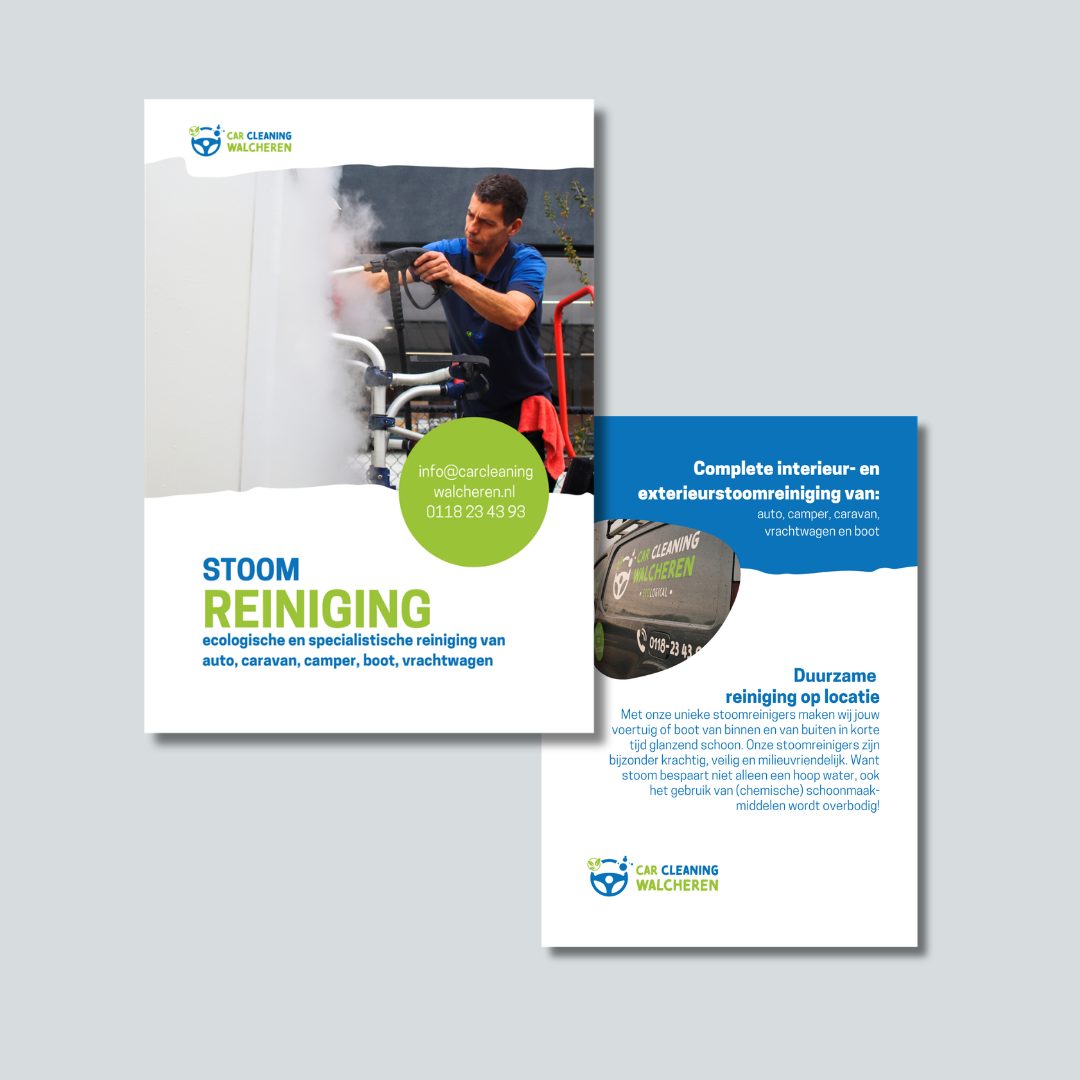 Flyer ontwerp voor een schoonmaakbedrijf door Unieck communicatie